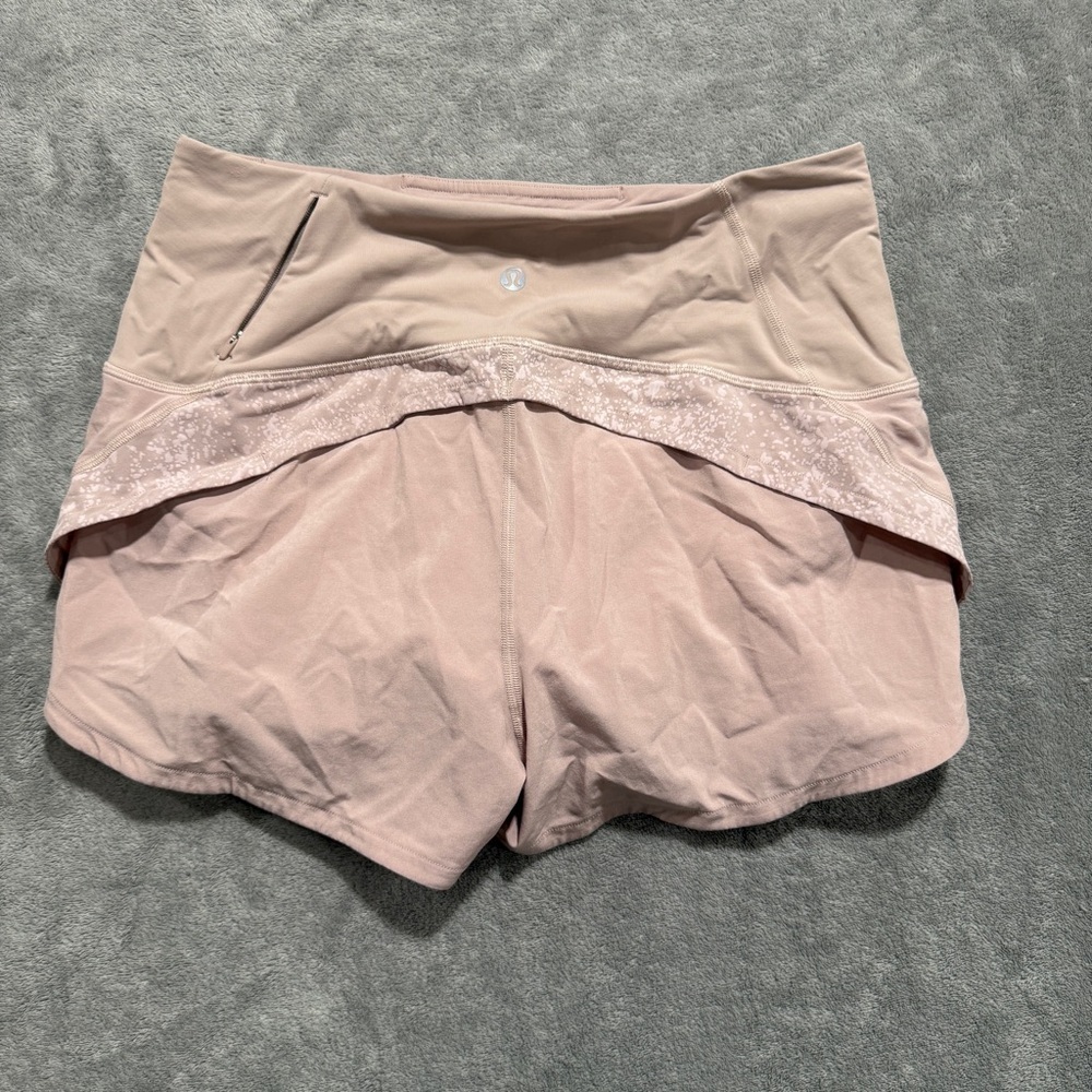 lululemon athletica Light Pink Fold-Over Running Shorts size 10